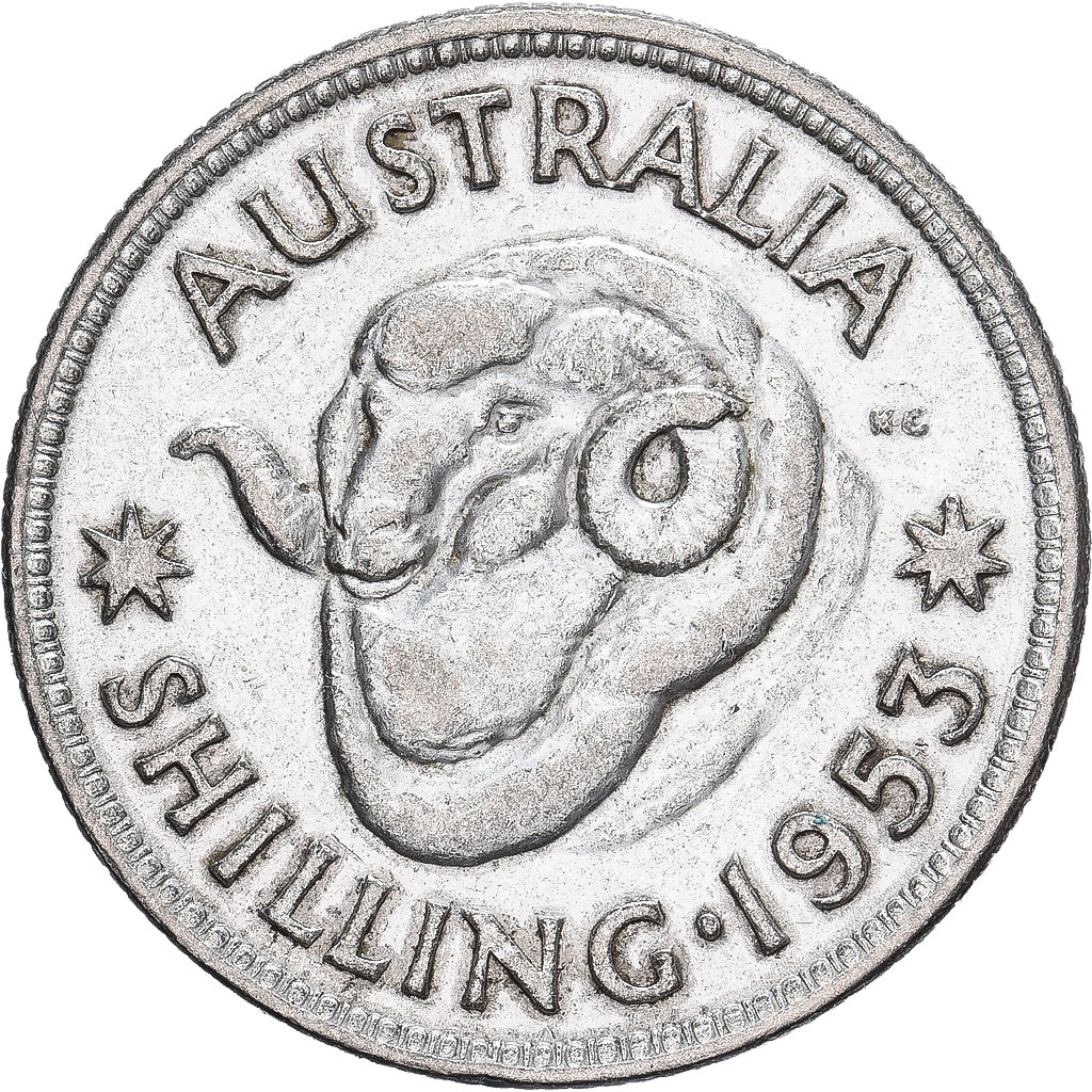 Australia, Elizabeth II, Shilling, 1953, Melbourne, Silver, EF(40-45), KM:53