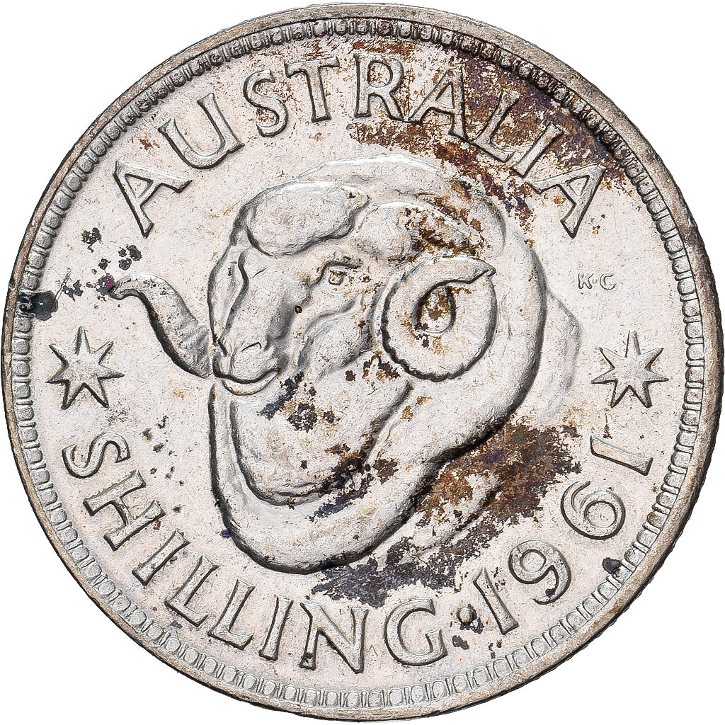 Australie, Élisabeth II, Shilling, 1961, Melbourne, Argent, TTB, KM:59