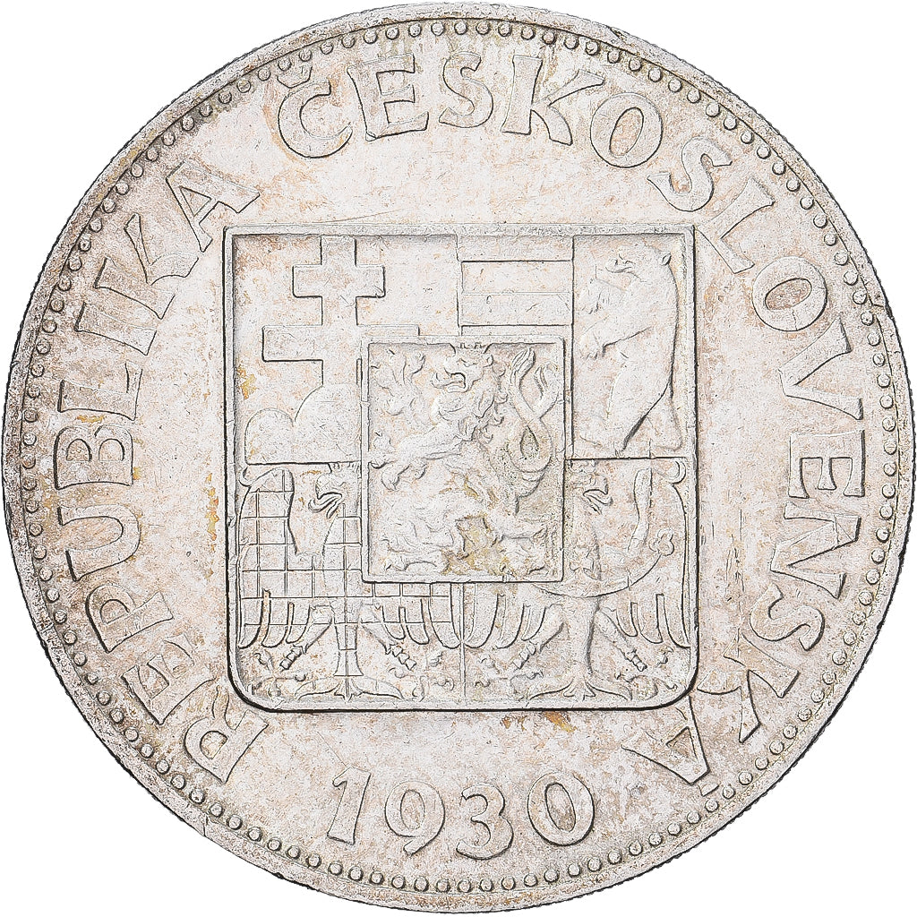 Czechoslovakia, 10 Korun, 1930, Silver, AU(55-58), KM:15