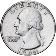 United States, Quarter, Washington Quarter, 1964, Denver, Silver, AU(50-53)