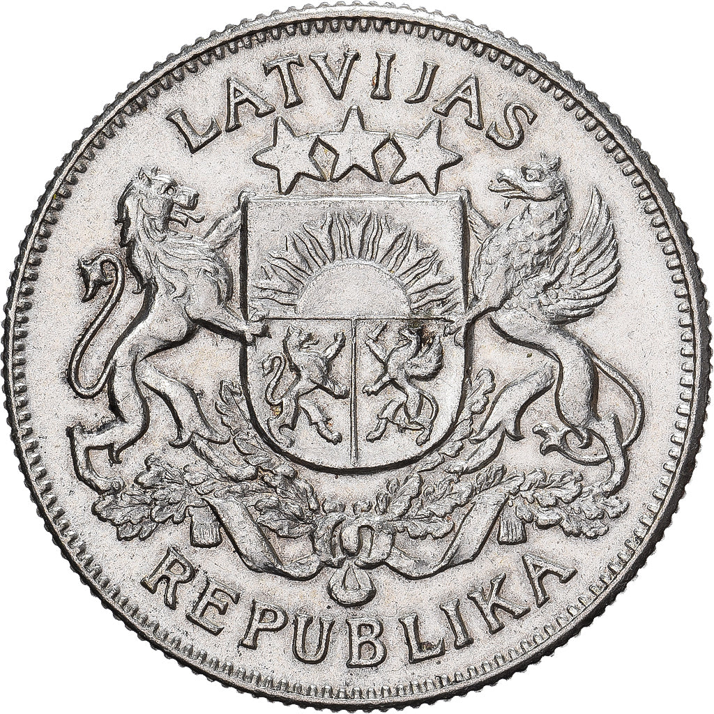 Latvia, 2 Lati, 1925, Silver, AU(55-58), KM:8