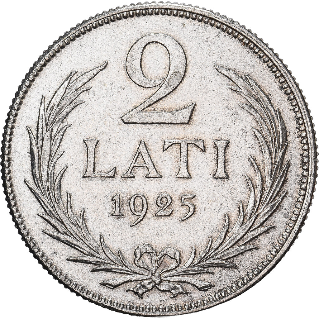 Latvia, 2 Lati, 1925, Silver, AU(55-58), KM:8