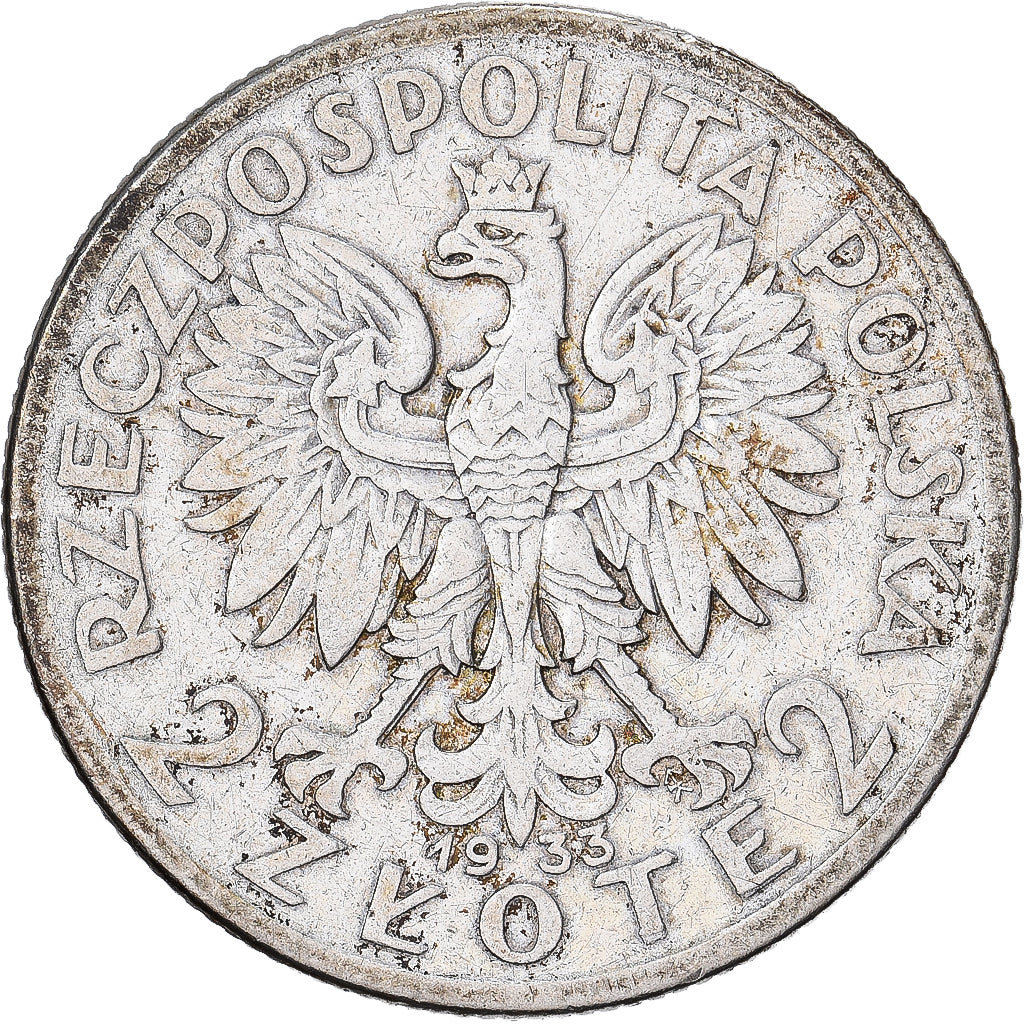 Pologne, 2 Zlote, 1933, Warsaw, Argent, TTB, KM:20