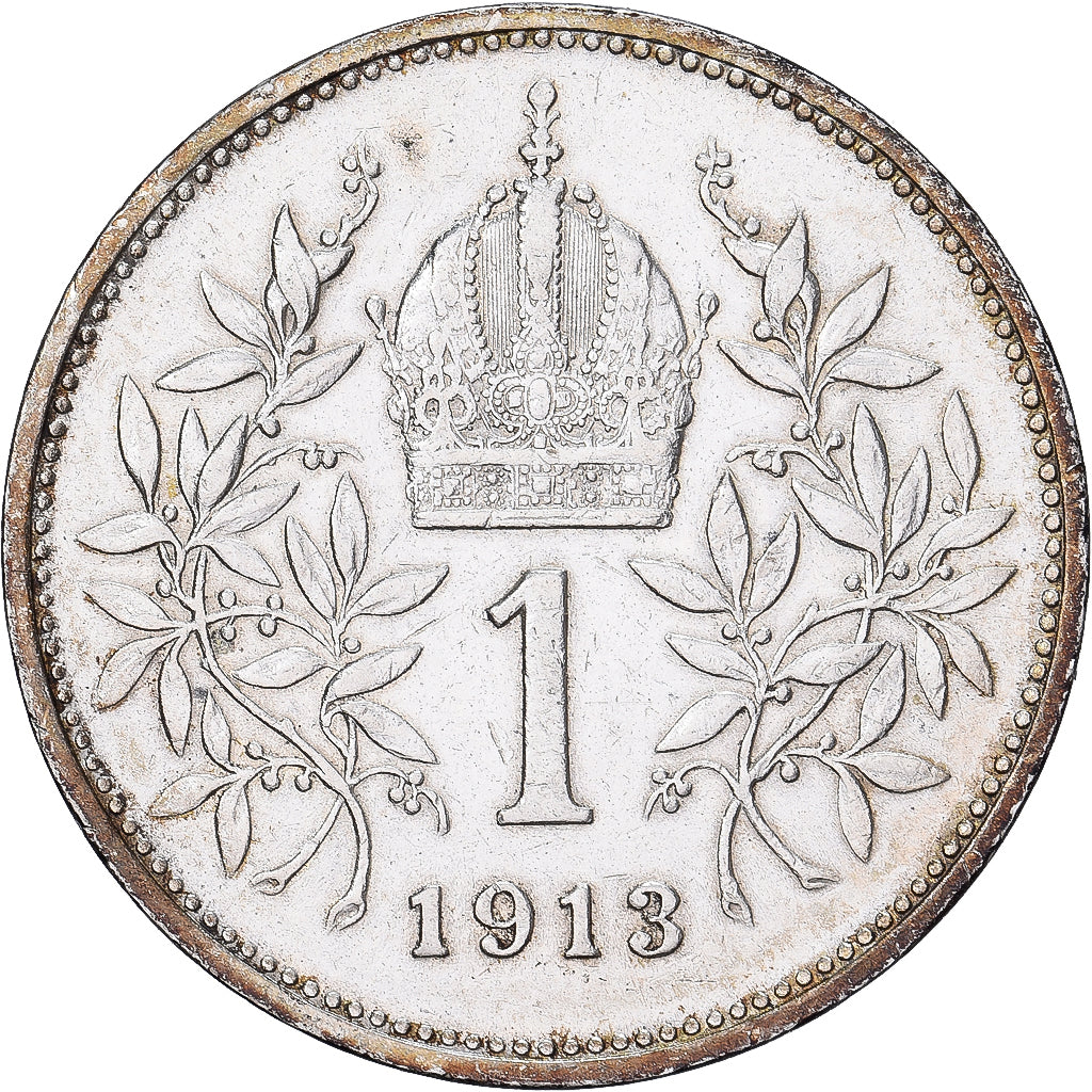 Hungary, Franz Joseph I, Korona, 1913, Kormoczbanya, Silver, VF(30-35), KM:492
