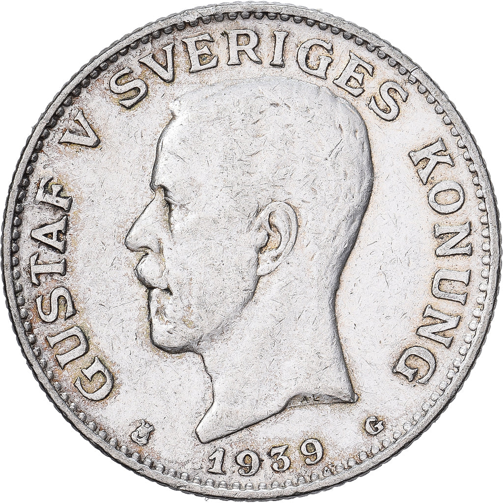 Sweden, Gustaf V, Krona, 1939, Silver, EF(40-45), KM:786.2