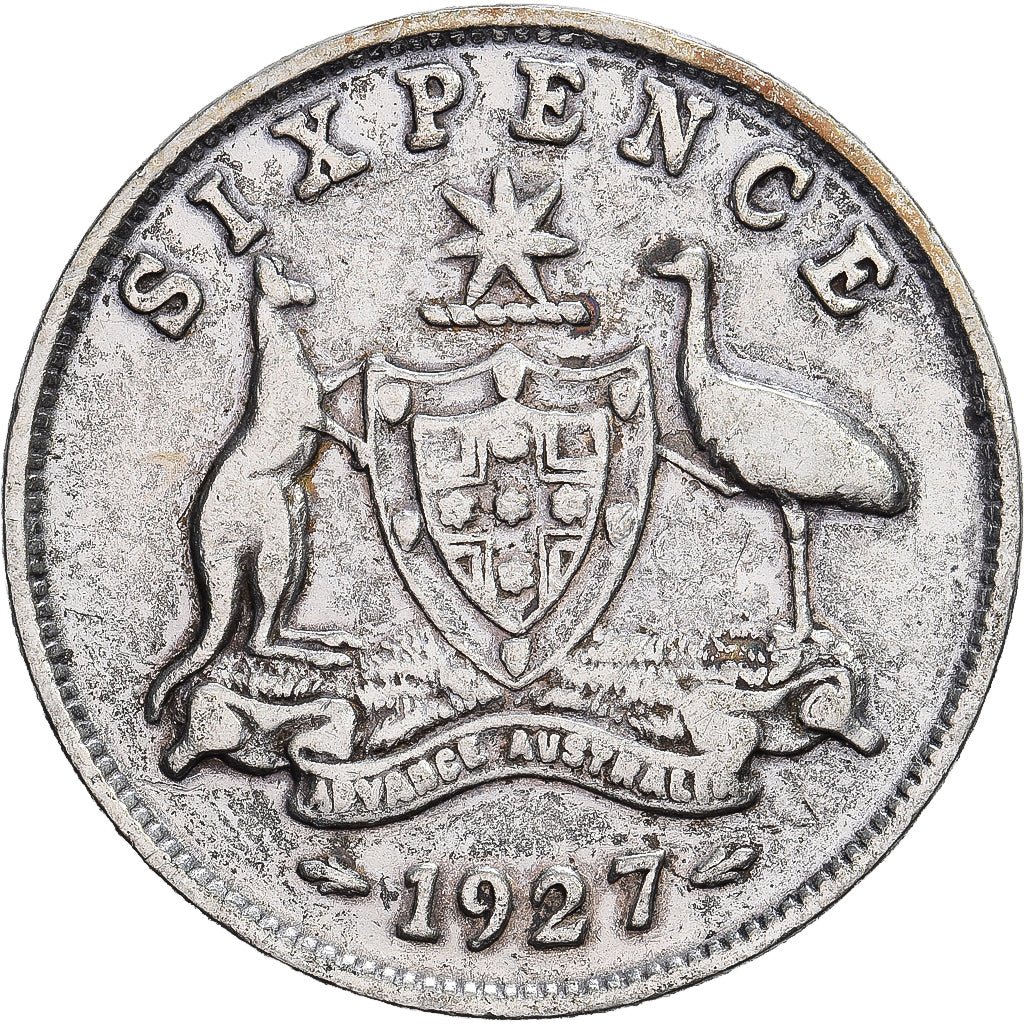 Australia, George V, Sixpence, 1927, Silver, AU(50-53), KM:25