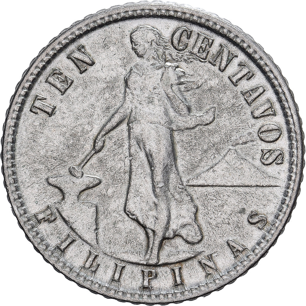 Philippines, 10 Centavos, 1945, Argent, TTB, KM:181