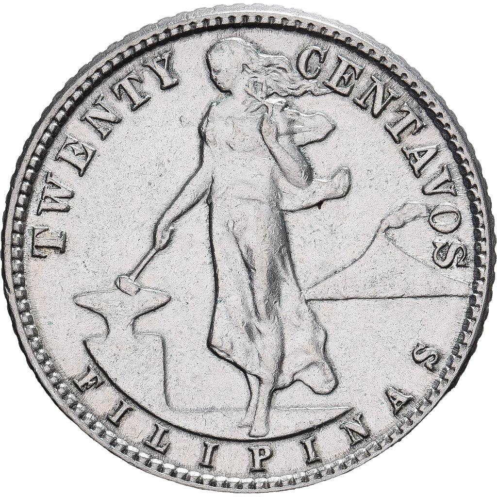 Philippines, 20 Centavos, 1945, Denver, Argent, SUP, KM:182