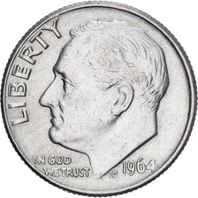 United States, Dime, Roosevelt Dime, 1964, U.S. Mint, Silver, MS(60-62), KM:195