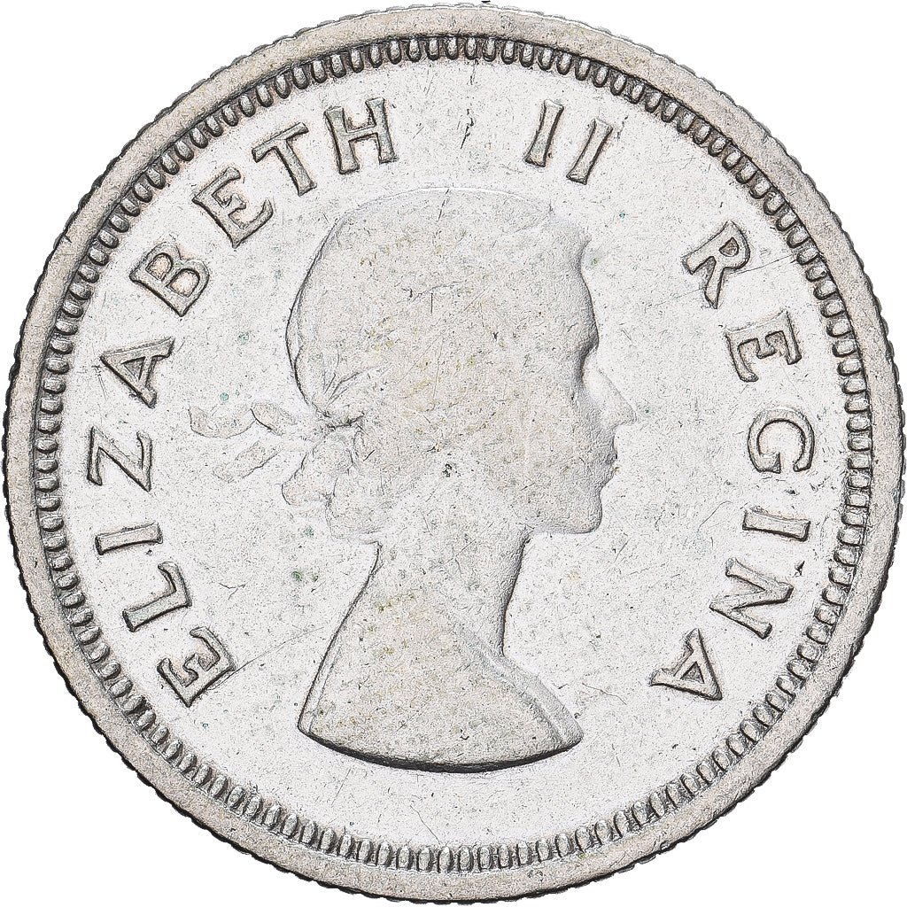South Africa, Elizabeth II, Shilling, 1956, Silver, EF(40-45), KM:49