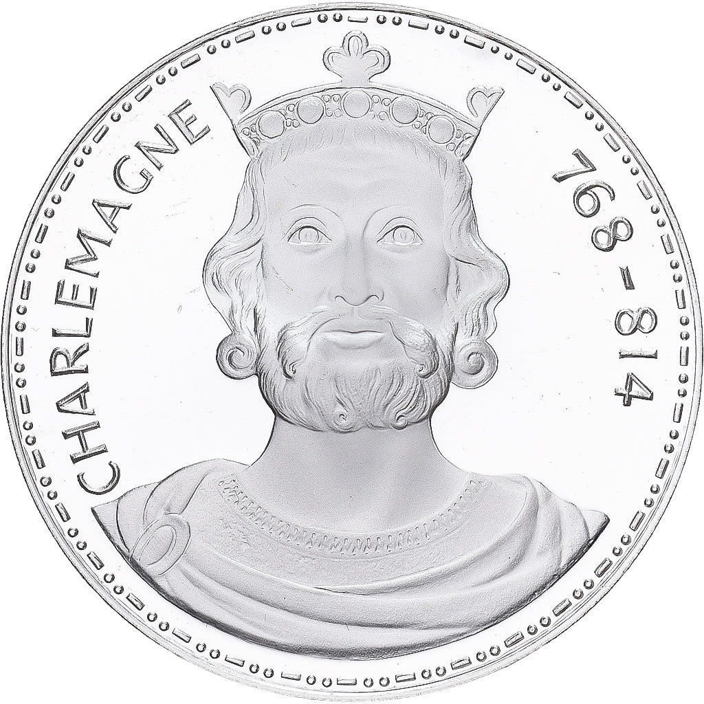 France, Medal, Les Rois de France, Charlemagne, Silver, MS(65-70)