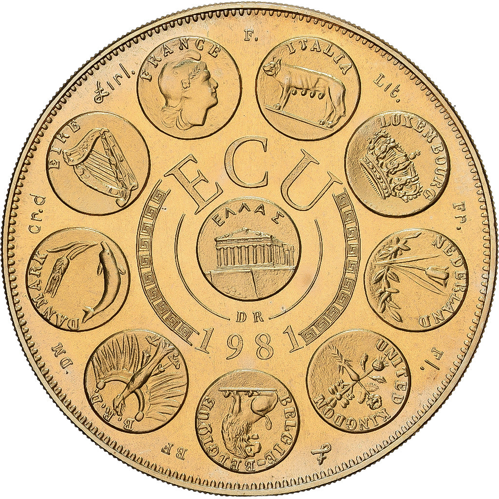 Francja, medal, Ecu Europa, Europe Assise, 1981, Pokryty brązem, Rodier