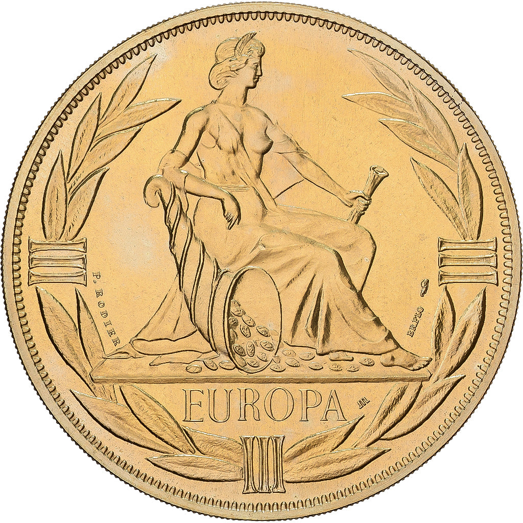 Francja, medal, Ecu Europa, Europe Assise, 1981, Pokryty brązem, Rodier