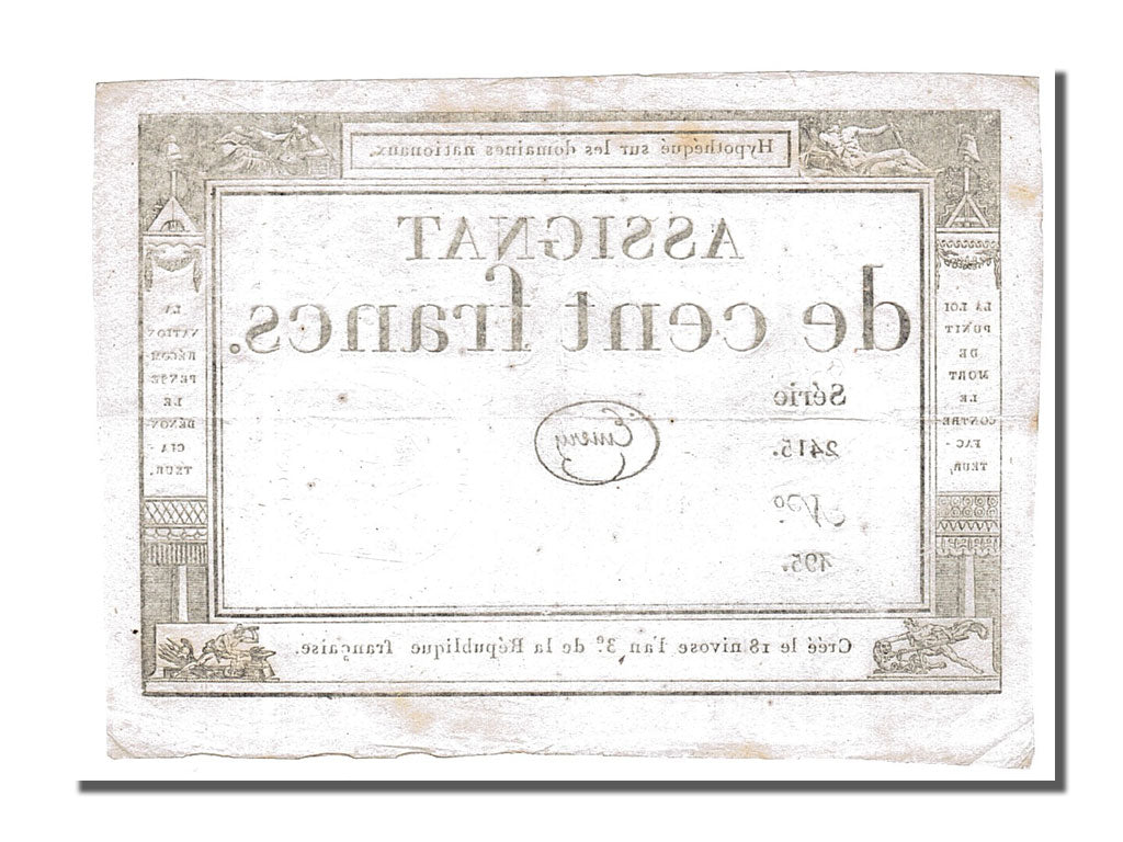 Banknote, France, 100 Francs, 1795, Emery, AU(55-58), KM:A78, Lafaurie:173