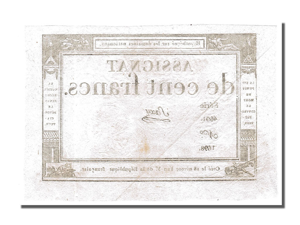 Geldschein, Frankreich, 100 Francs, 1795, Saxy, VZ, KM:A78, Lafaurie:173