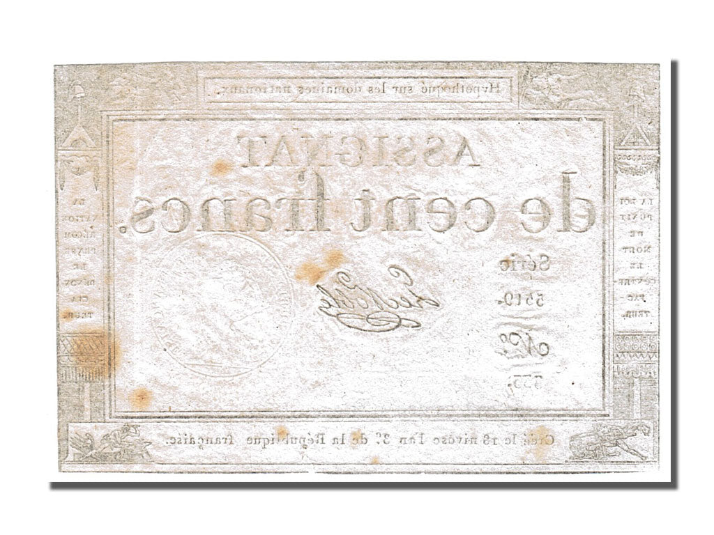 Geldschein, Frankreich, 100 Francs, 1795, Le Noble, SS, KM:A78, Lafaurie:173