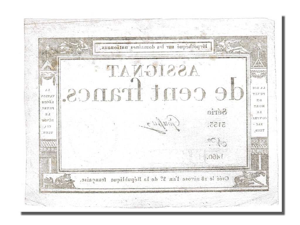 Geldschein, Frankreich, 100 Francs, 1795, Goussu, VZ, KM:A78, Lafaurie:173