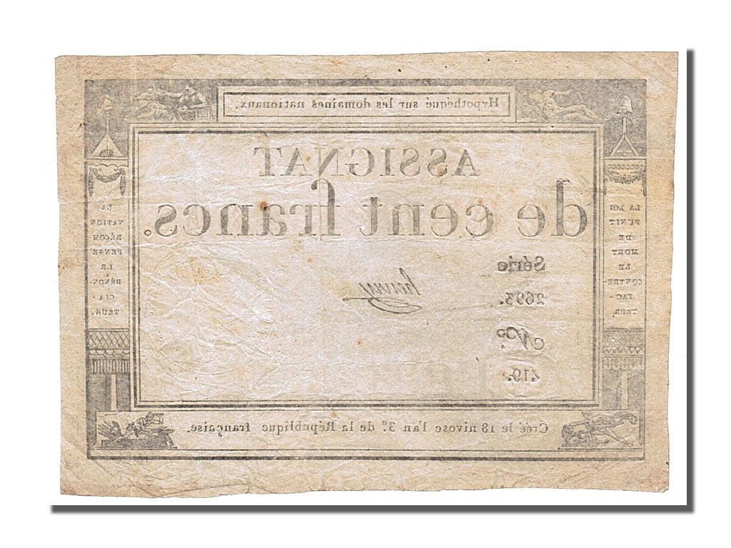 Banknote, France, 100 Francs, 1795, Henry, AU(55-58), KM:A78, Lafaurie:173