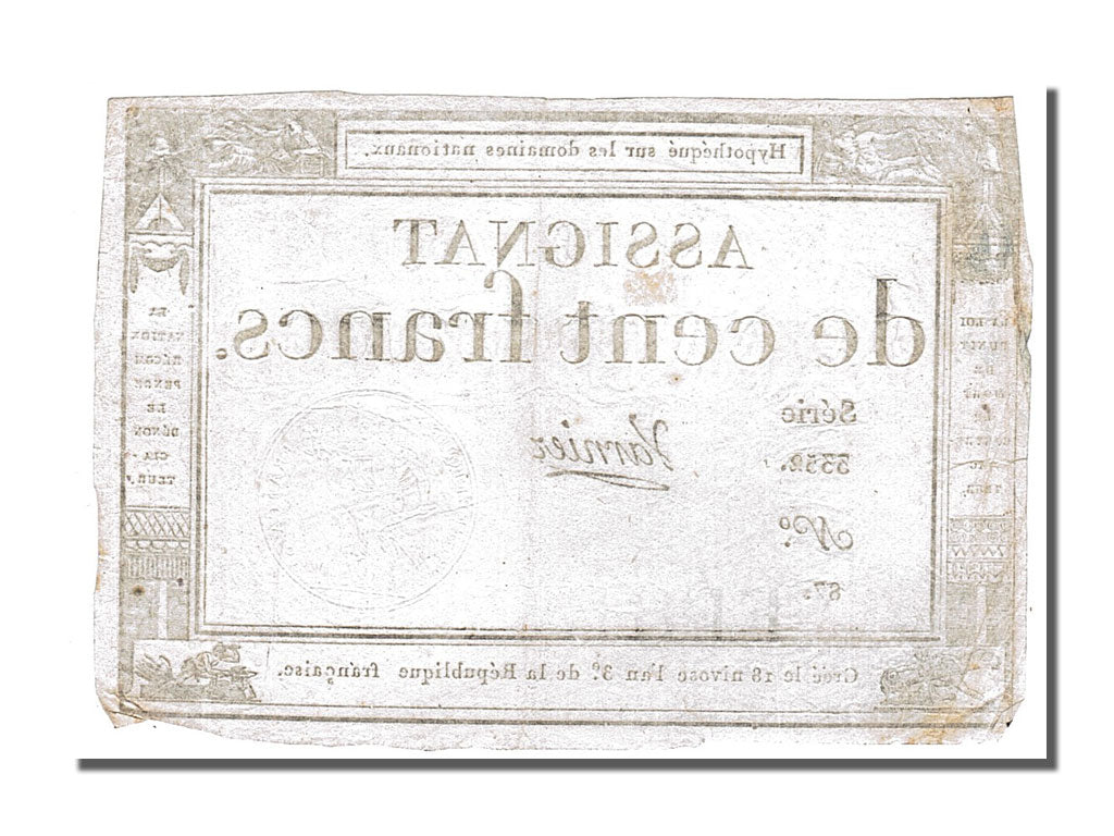 Banknote, France, 100 Francs, 1795, Varnier, EF(40-45), KM:A78, Lafaurie:173