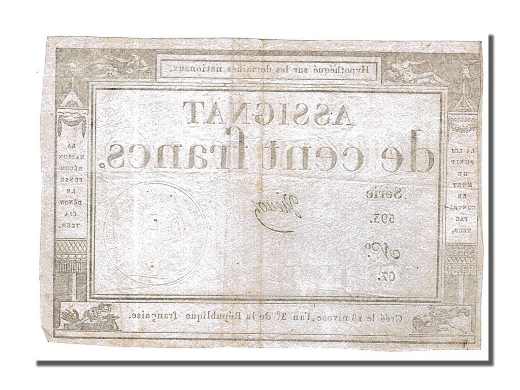 Banknote, France, 100 Francs, 1795, Vienoz, EF(40-45), KM:A78, Lafaurie:173