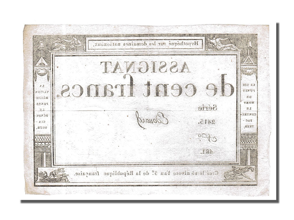 Billet, France, 100 Francs, 1795, Edouard, SUP, KM:A78, Lafaurie:173