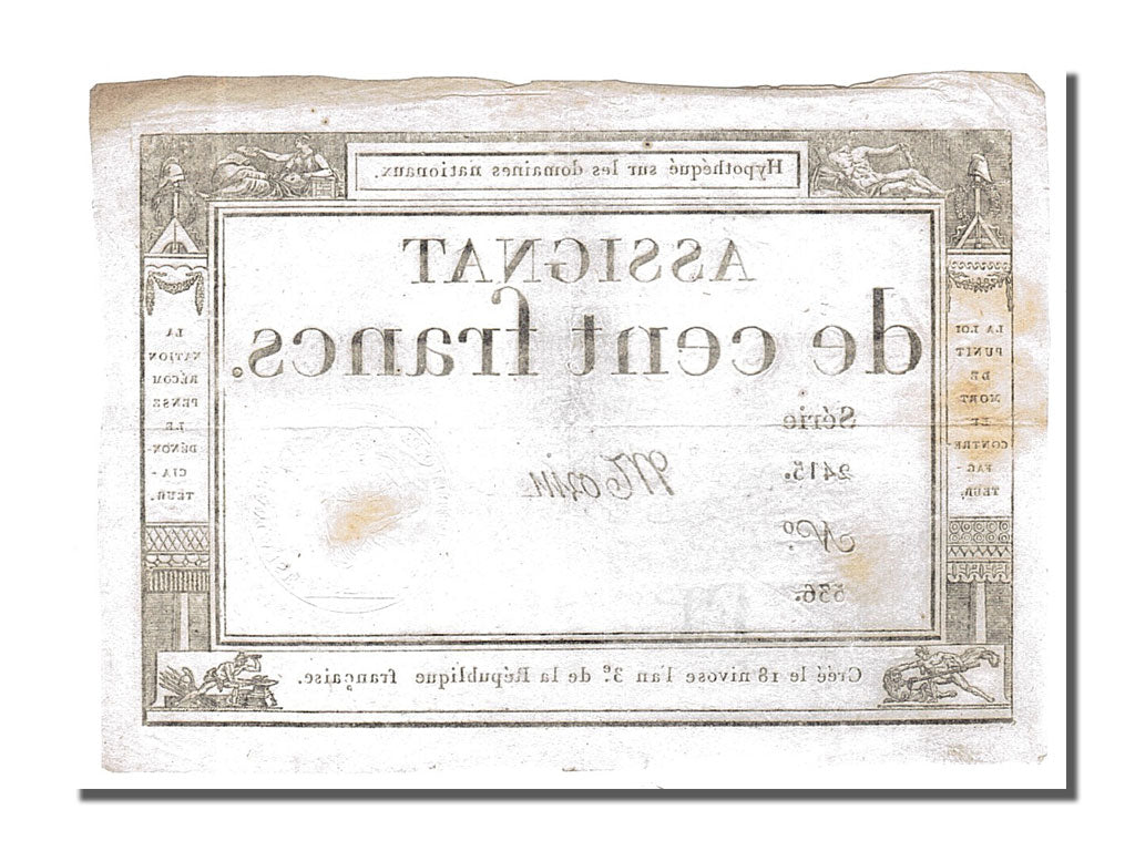 Geldschein, Frankreich, 100 Francs, 1795, Morin, VZ, KM:A78, Lafaurie:173