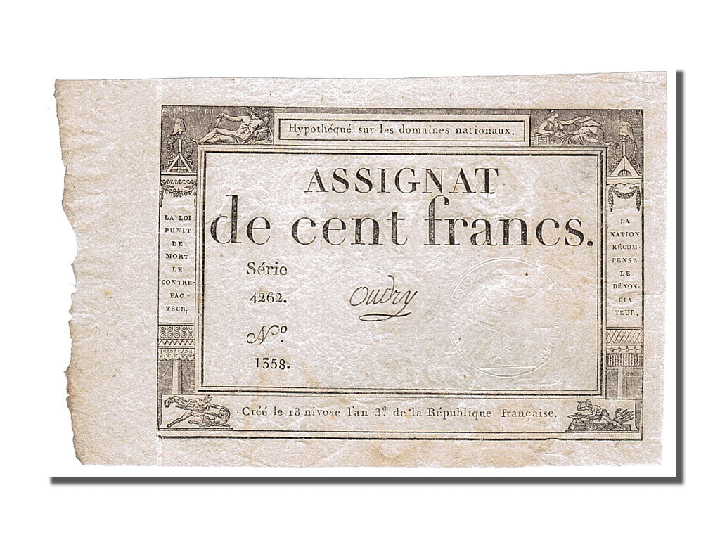 Banknote, France, 100 Francs, 1795, Oudry, UNC(63), KM:A78, Lafaurie:173