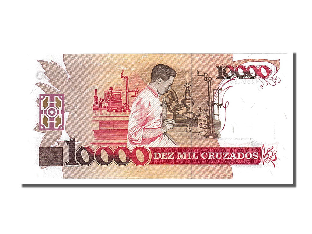 Biljet, Brazilië, 10 Cruzados Novos on 10,000 Cruzados, 1990, NIEUW