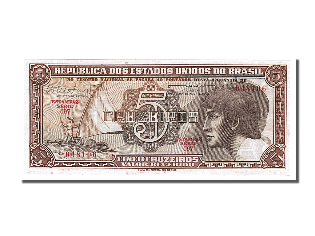 Banknote, Brazil, 5 Cruzeiros, 1961, UNC(65-70)