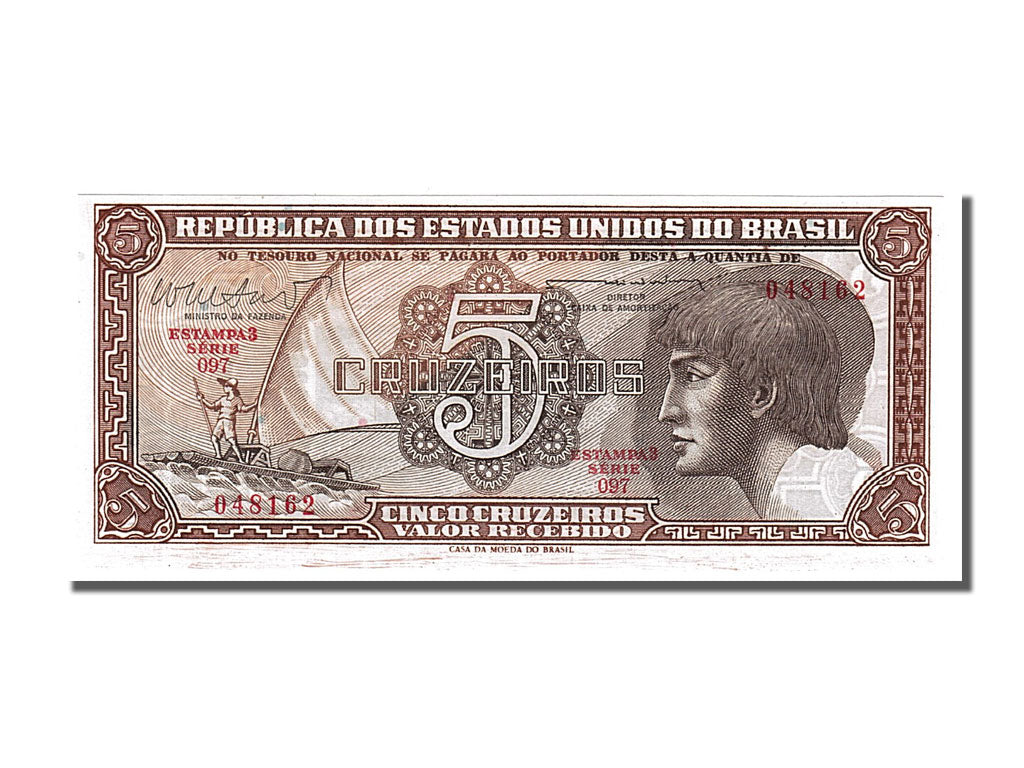 Banknote, Brazil, 5 Cruzeiros, 1961, UNC(65-70)