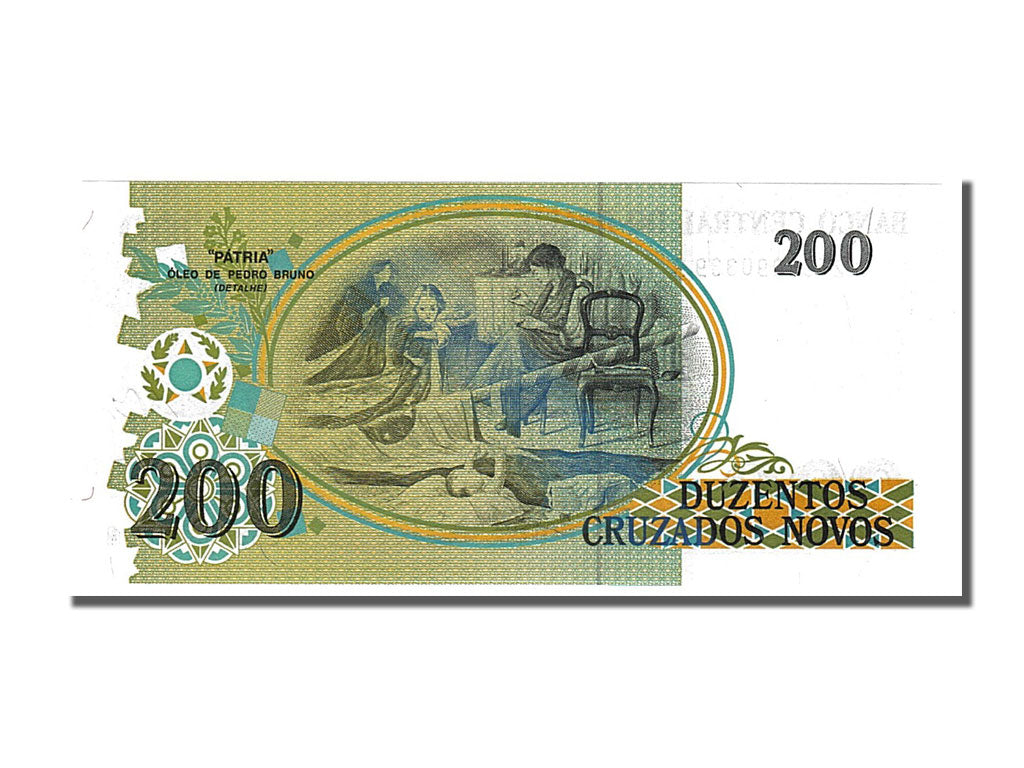 Billete, 200 Cruzeiros on 200 Cruzados Novos, 1990, Brasil, UNC