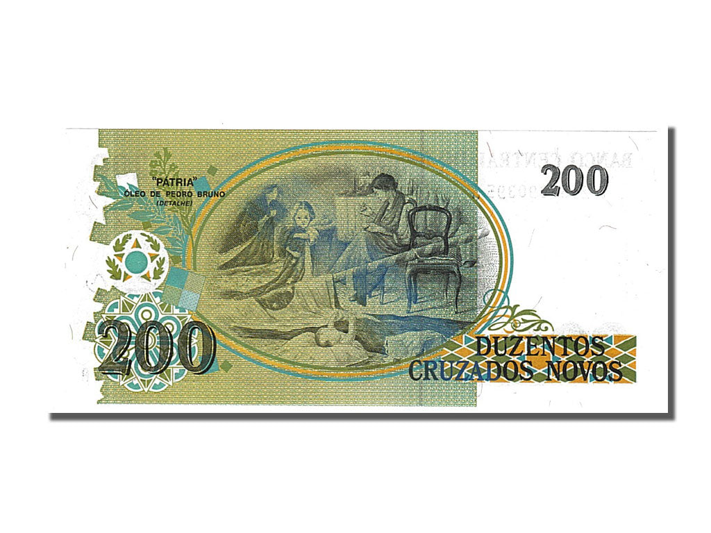 Billete, 200 Cruzeiros on 200 Cruzados Novos, 1990, Brasil, UNC