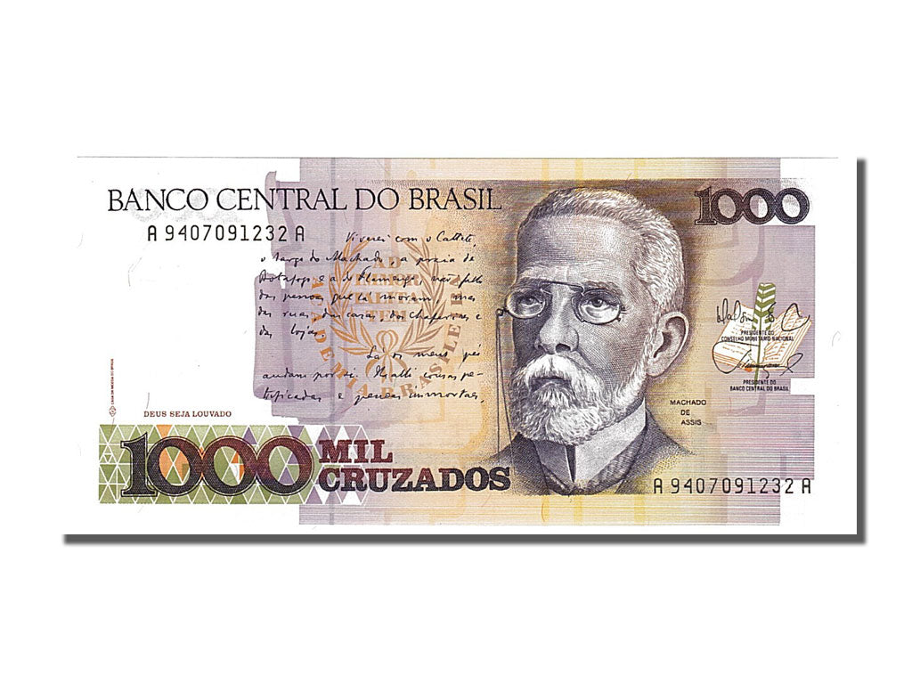 Banknote, Brazil, 1000 Cruzados, 1988, UNC(65-70)