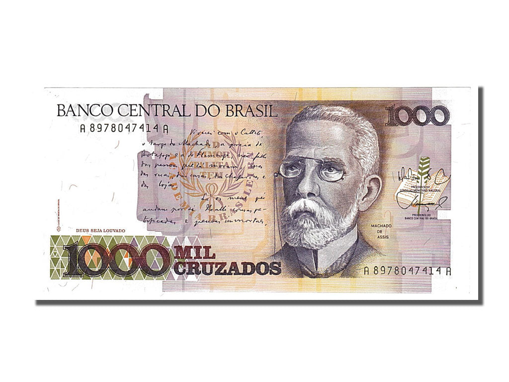Banknote, Brazil, 1000 Cruzados, 1988, UNC(65-70)