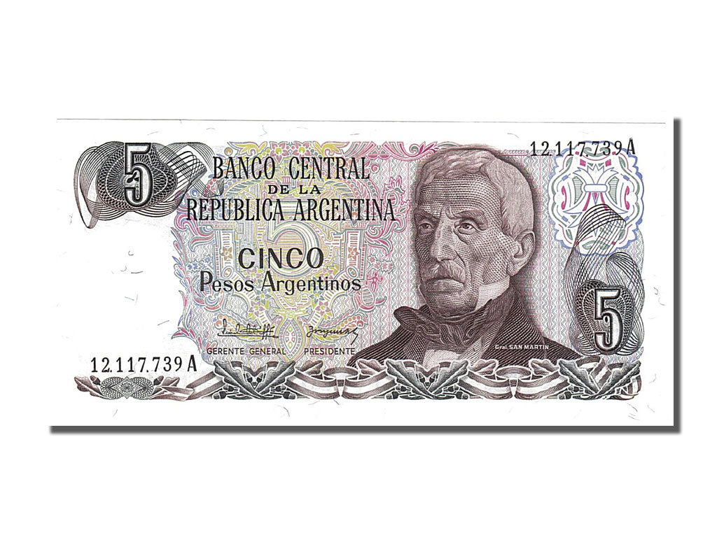 Banknote, Argentina, 5 Pesos Argentinos, 1983, UNC(65-70)