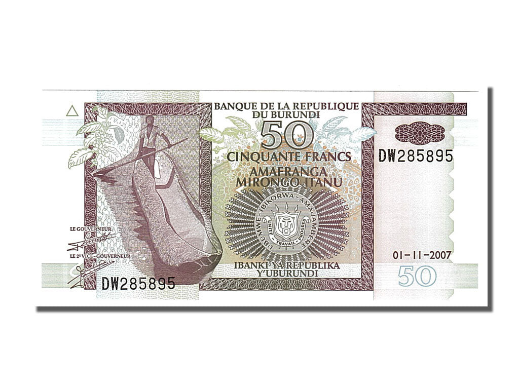 Banknote, Burundi, 50 Francs, 2007, 2007-11-01, UNC(65-70)