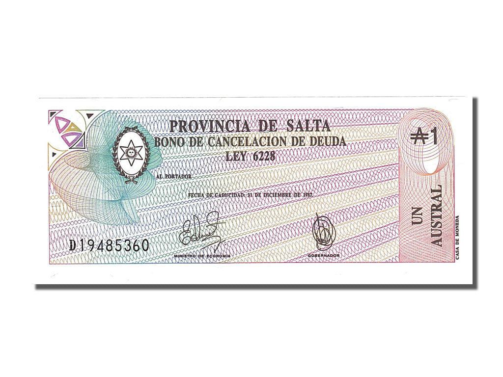 Banconote, Argentina, 1 Austral, 1986, FDS