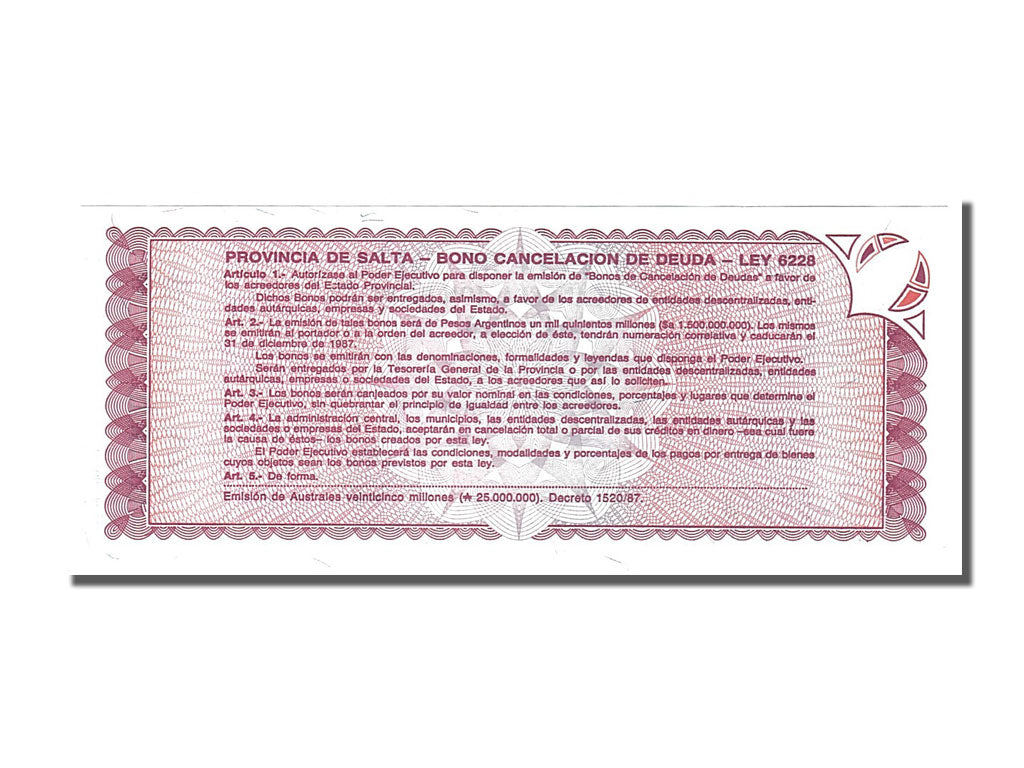 Banconote, Argentina, 1 Austral, 1986, FDS