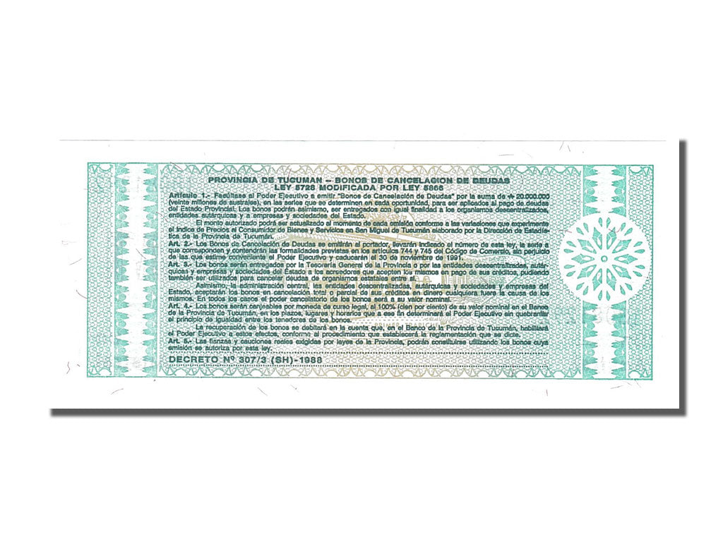 Banknote, Argentina, 1 Austral, 1991, 1991-11-30, UNC(65-70)