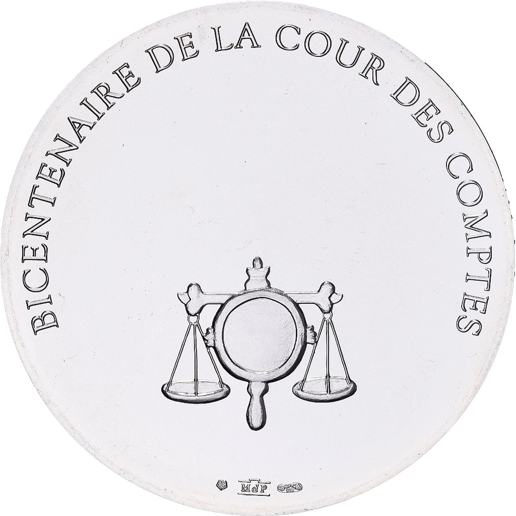 France, Token, Bicentenaire de la Cour des Comptes, 2007, Silver, MDP, MS(63)