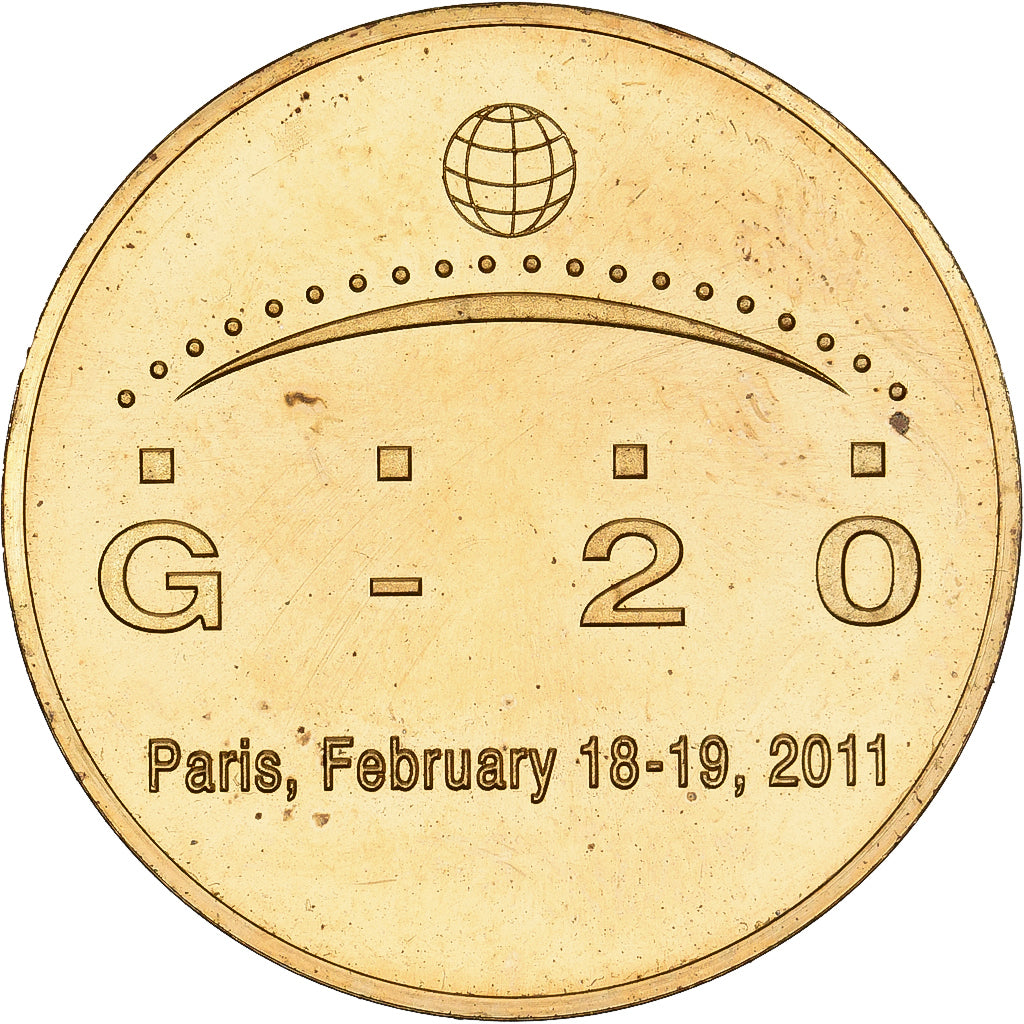 Francia, ficha, G-20, Paris, 2011, Nichel-alluminio-bronzo, SPL-