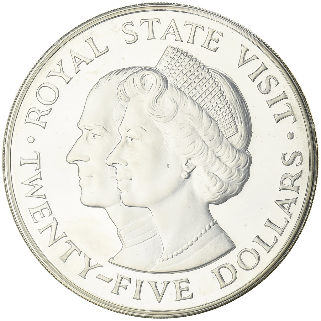 Jamaica, Elizabeth II, 25 Dollars, Royal State Visit, 1983, Llantrisant, Proof