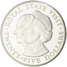 Jamaica, Elizabeth II, 25 Dollars, Royal State Visit, 1983, Llantrisant, Proof