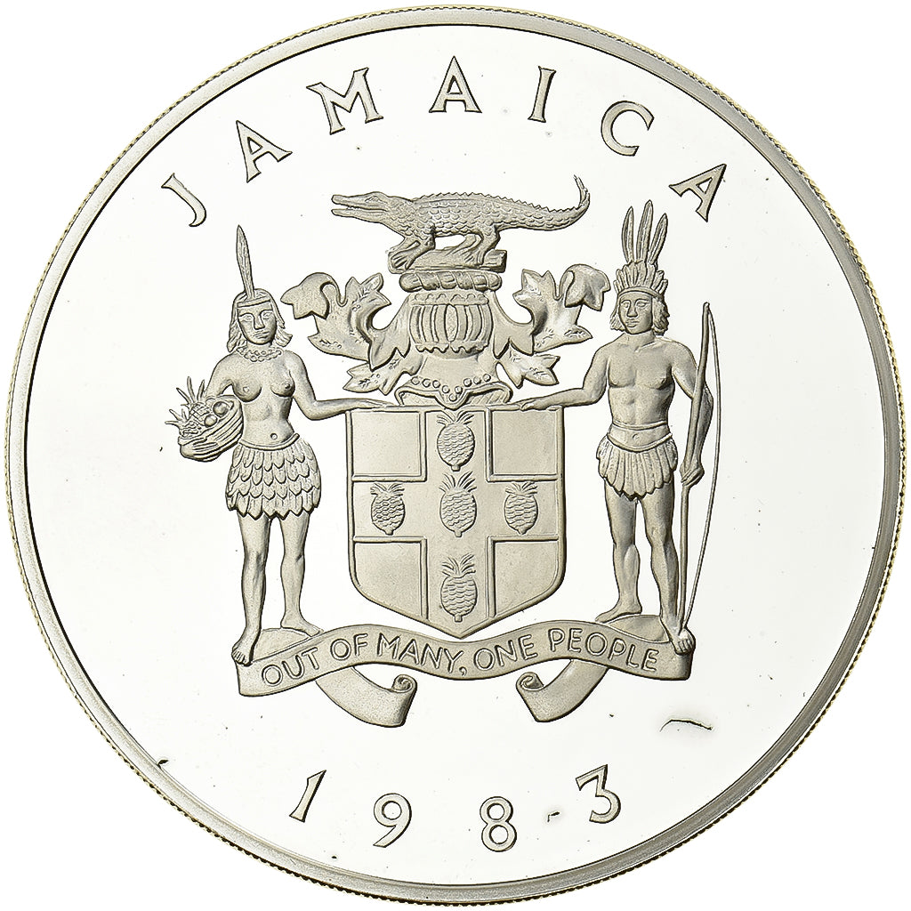 Jamaica, Elizabeth II, 25 Dollars, Royal State Visit, 1983, Llantrisant, Proof