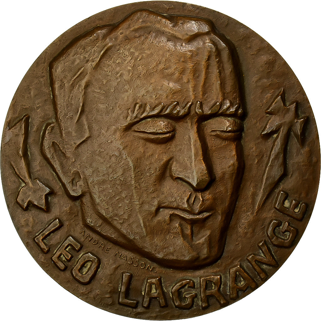 France, Medal, Léo Lagrange, Bronze, Masson, AU(55-58)