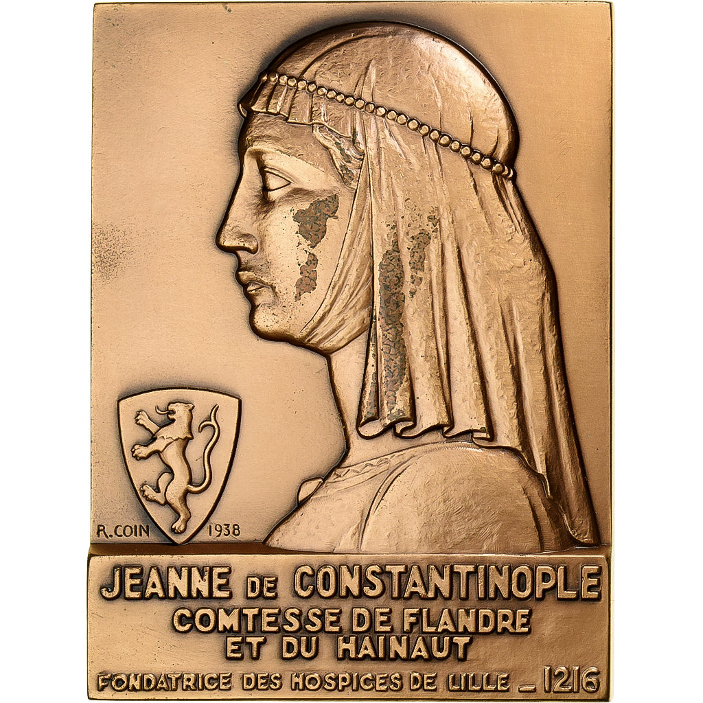 France, Medal, Jeanne de Constantinople, Hospices de Lille, 2001, Bronze, Robert