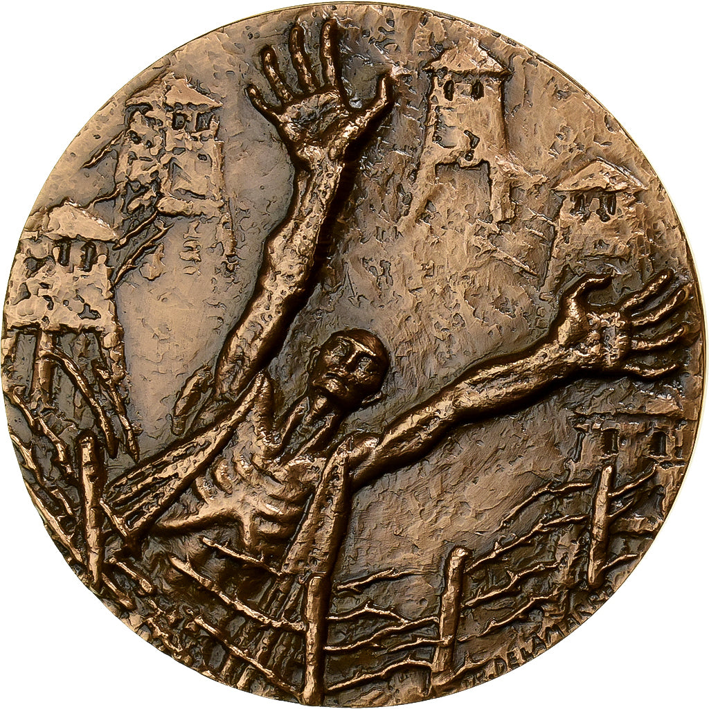 France, Medal, La Déportation, 1976, Bronze, Delamarre, MS(63)