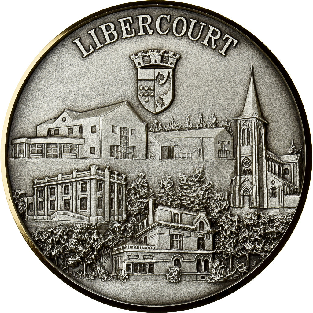 Francia, medaglia, Ville de Libercourt, Bronzo argentato, Pichard, FDC