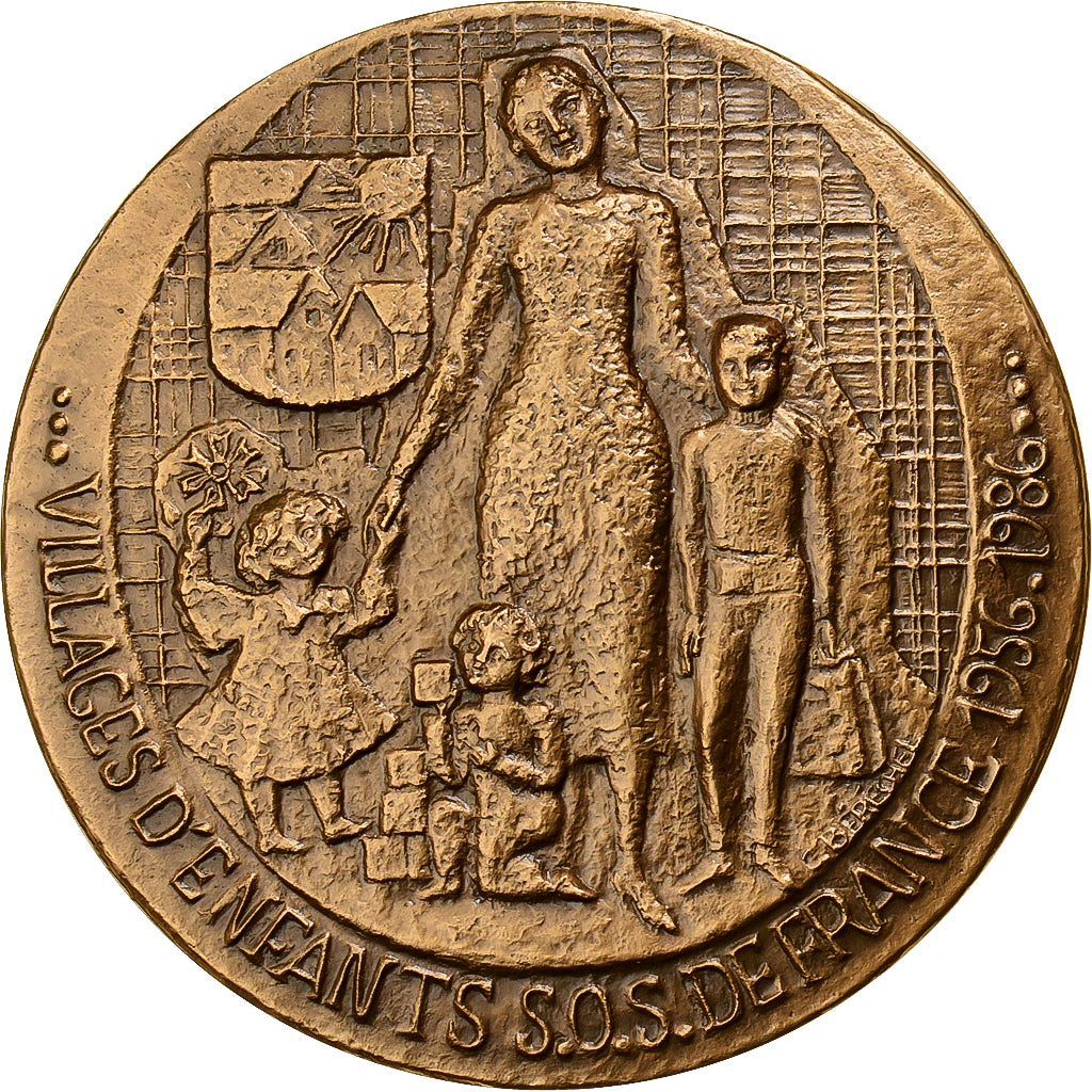 France, Medal, VIllages d'enfants SOS de France, 1986, Bronze, MS(63)