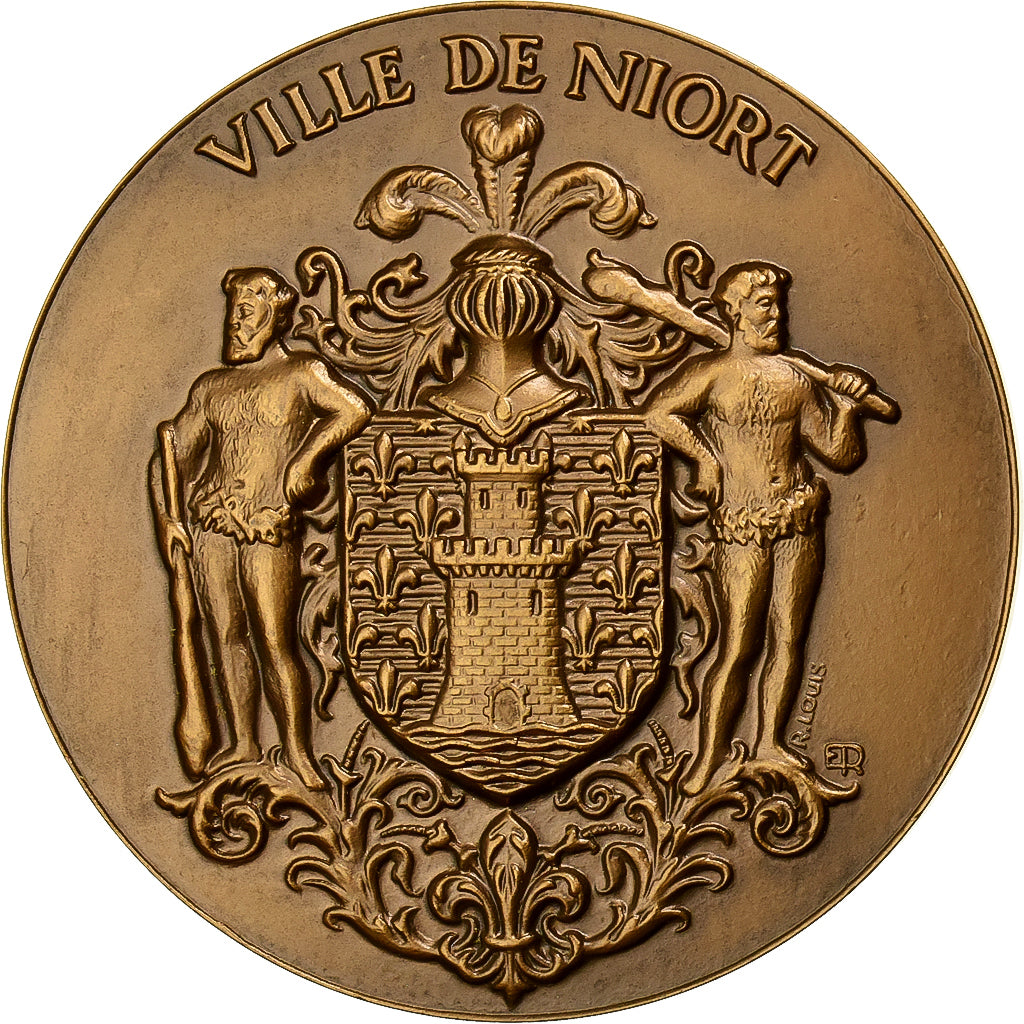 Francia, medaglia, La Ville de Niort à Pierre Mauroy, 1983, Bronzo, Louis, SPL